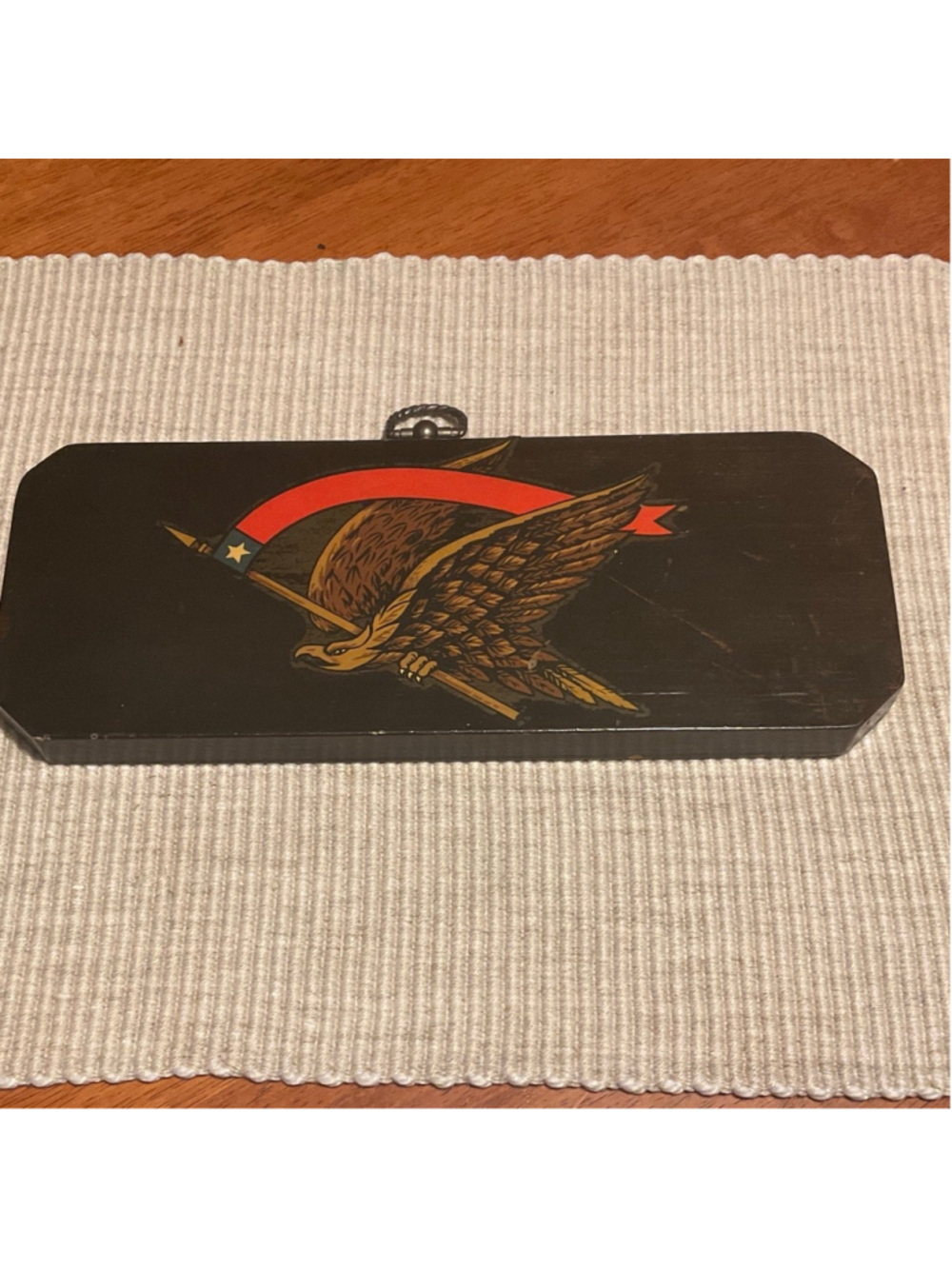 Vintage Patriotic Eagle Wooden Wall Plaque Americana Folk Art Decor
